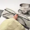 Novos óculos leves de meio aro em titânio para homens, adequados para negócios e pesca, podem ser equipados com lentes de grau e lentes bloqueadoras de luz azul