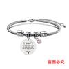 Pulseira Europa e Estados Unidos transfronteiriça pulseira osso de cobra de aço inoxidável amigas diamante rosa presente de feriado gravação pulseira de aço titânio