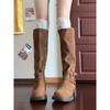 Botas de Vaquero Occidentales Estilo Retro con Tacón Grueso, Botas Altas hasta la Rodilla para Mujer, Estilizadoras y Elegantes, Botas de Montura de Caña Alta