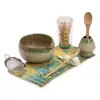 Juego original de arcilla para matcha, juego de ocho piezas de cuenco de cerámica para té, taza de té, soporte para batidor de té, herramientas de té de imitación de la dinastía Song