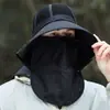 Mascarilla Protectora Solar de Malla para Hombre de Primavera y Verano, Sombrero Bufanda, Sombrero de Pescador de Malla Europeo y Americano, Sombrero para Pesca y Montañismo