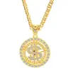 Collar de Cadena de Oro con Dólar Hip-Hop 2025 Verano Discoteca de Moda Collar Transfronterizo Más Vendido Aleación de Zinc con Pedrería