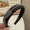 Nova Faixa de Cabelo Elegante Retro Brilhante com Laço de Strass Coreana Alta Esqueleto Mostrando o Rosto Pequeno Acessório de Cabelo Grampo para Mulheres