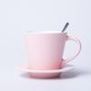 Taza de Cerámica Creativa Taza Taza de Agua Porcelana Fina Moda Simple Taza de Café Juego de Platillo con Cuchara