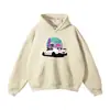 Moletom Casual Chinês Retro Americano 360g Algodão Moda Primavera e Outono Cor Lisa Estampada Solto e Confortável com Capuz