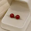 Nuevos Pendientes Chinos Pendientes de Cinabrio Crudo Natural para Mujer 2024 Explosiones Pendientes de Cinabrio Natural Rojo de Plata 925