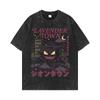 LAZADA cross-border moda nacional lavada AliExpress algodão manga curta camiseta masculina verão retrô casal angustiado top ins