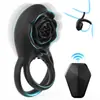 Anillo de bloqueo rosa vibrador masculino de 8 frecuencias carga por succión magnética impermeable masturbación juguetes sexuales para adultos venta al por mayor