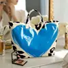 Plataforma independente Temu transfronteiriça nova bolsa de mão à prova d'água PVC+lona para o dia a dia portátil bolsa de ombro bolsa tote