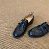 Primer Encuentro Ji Velcro Estilo Británico Boca Profunda Versátil Zapatos Pequeños de Cuero para Mujer Slip-on Tacón Bajo Transpirables Mocasines