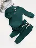 Amazon Conjunto de Roupa para Bebê Menino Primavera Show Macacão de Manga Longa com Gola Henley + Calça Casual Ajustada Conjunto de Duas Peças