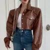 Roupas Femininas Roupas Femininas Coreanas Dongdaemun Alta Qualidade Simples Jaqueta de Couro Curta Roupa Exterior
