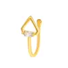 Pinza para Nariz Geométrica en Forma de U sin Perforación Estilo Europeo y Americano con Flor de Zirconia Incrustada de Cobre, Gota de Agua y Corazón, Joyería Falsa para Perforación de Nariz