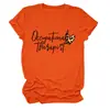 Terapeuta ocupacional Amazon Wish sitio independiente de moda versátil camiseta de mujer de cuello redondo y manga corta