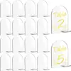 Letrero Digital de Asiento Semicírculo Transparente Acrílico Arcoíris DIY Adornos de Fiesta Acrílicos en Blanco Letrero de Mesa para Bodas