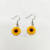 Girasol de Resina Hecho a Mano Vintage Flor de Aniversario Anti-Guerra Colgante de Resina Regalo de Aniversario Pendientes Pendientes