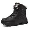 Zapatos de Algodón Grandes Resistentes al Frío del Noreste Botas de Nieve de Caña Alta Forradas de Felpa Impermeables Antideslizantes Resistentes al Desgaste para Hombres de Mediana Edad Botas de Algodón Negras de Suela Gruesa