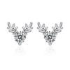 Aretes de Moissanita Simulada de Transmisión en Vivo para Mujer Ins Corazón Aguja de Plata Esterlina S925 Zirconia Seis Garras Aretes de Moissanita