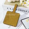 Espejo de Mano con Mango de Pedrería Transfronterizo Espejo de Maquillaje Cuadrado Incrustado Creativo Espejo de Belleza Portátil de una Cara Espejo de Mano