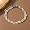 Nuevas Pulseras de Acero de Titanio Europeas y Americanas Más Vendidas para Mujeres Estilo Ins Moda Personalizada Joyería para Manos que No se Desvanece Joyería de Acero Inoxidable Venta al por Mayor