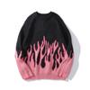 Suéter Quente Elegante para Casal Estilo Japonês Solto Hip-hop High Street Gola Redonda Gola Alta Manga Longa Suéter para Homens e Mulheres