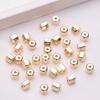 Cuentas de oro de 18k para conservar el color, corte hexagonal, pulsera cilíndrica, cuentas sueltas, accesorios, cuentas para pulsera DIY, accesorios, venta al por mayor