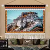 Decoração de Celebridade da Internet de Xizang Atmosfera de Pousada Pano Pendurado Pintura Decorativa de Xizang Tapeçarias para Sala de Estar Tecido de Estilo Étnico Pintura Pendurada