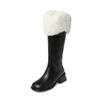 Botas de nieve altas de piel gruesa, suaves y glutinosas, de invierno 2022, con punta redonda, de piel de vaca, cálidas, de lana, para caballero, para mujer