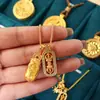 Collar brújula de mortero valiente en oro antiguo y oro del mismo estilo de Wei Xue, cadena de clavícula simple de alta gama, moda exquisita, para mujer