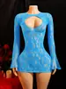 Lingerie Brilhante e Sedutora, Estilo Europeu e Americano Popular Transfronteiriço, Vestido Bodycon Vazado Plus Size, Peça Única, Saia de Rede Altamente Elástica
