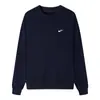 Sudadera para Hombre 2026 Primavera y Otoño Nueva Manga Larga Pulóver Estilo Versátil Algodón de Bucle Pequeño Cuello Redondo Camiseta Base de Algodón Puro