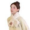 Bufanda Suave de Terciopelo Estampado Japonés de Oso Lindo para Niña Caliente Otoño e Invierno Protección del Cuello Estilo ins Versátil Bufanda para Estudiante