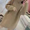 Suéter para Mujer 2024 Nuevo Ropa Exterior Estilo Lazy Estilo Japonés Color Puro Suave Ceroso Suelto Cuello Alto Cárdigan Tejido Chaqueta para Mujer Trendy