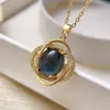 Collar Sensible a la Temperatura que Cambia de Color para Mujer, Nicho, Lujo Ligero, Versátil, Colgante de Alta Gama, Popular en Transmisiones en Vivo de Douyin y Kuaishou