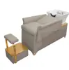Venta directa de fábrica, moderno sillón de peluquería semi-reclinable, elegante cama de lavado de cabello, cama de lavado de cerámica simple de alta gama para salón de peluquería