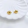 Fecho de Colar Esférico de Aço Inoxidável de Alta Polimento com Barra de Inserção, Galvanizado a Vácuo na Cor Dourado 18K, Conserva a Cor, com Cristal Pérola