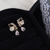 Pendientes de mariposa de circonita elegantes y dulces, pendientes femeninos de estilo lujoso, ligeros y suaves, joyería de oído de alta gama de estilo coreano a la moda.