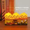 Lámpara de calabaza portátil de Halloween, lámpara de vela electrónica LED, accesorios de decoración para fiestas, lámpara de ambiente, adornos, suministro al por mayor