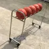 Carrito de Pelotas de Acero Inoxidable para Jardín de Infancia Cesta de Baloncesto Engrosada Estante Móvil para Almacenamiento de Baloncesto Estante para Pelotas Marco para Pelotas Carrito de Pelotas para Adultos