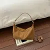 Bolso de hombro de gamuza moderno y único, bolso simple para debajo del brazo, moda retro, bolso cruzado versátil para el día a día