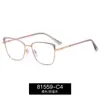 81559 Gafas Originales Anti-Luz Azul para Mujer, Exquisitos Armazones de Alambre Dorado con Brillo, Armazones Metálicos de Exportación en Stock al por Mayor