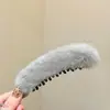 Pinza de Pelo de Felpa con Estampado de Leopardo Estilo Coreano para Mujer, Pinza Banana para Cola de Caballo Alta, Pasador para Moño, Nuevo Accesorio de Pelo de Invierno
