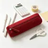 Estuche de fieltro del fabricante, estuche promocional, bolsa cilíndrica para lápices de color sólido, gran capacidad, estuche simple de papelería para estudiantes