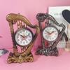 Reloj de arpa clásico de estilo europeo, decoración para habitación de niños, bonito reloj creativo de estilo retro, decoración de mesa