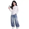 Camiseta Básica Feminina YOJIA Primavera e Outono 2026 Nova Moda Versátil Manga Longa para Menina Algodão Puro Roupa de Outono Infantil