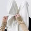 Jeans blancos de cintura alta y pierna ancha para mujer 2025 Otoño e Invierno Nuevo estilo plisados sueltos adelgazantes rectos drapeados hasta el suelo