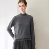 Suéter de cachemira para mujer de cuello medio alto, prêt-à-porter de primera línea, jersey de punto 100% cachemira pura, capa interior de alta gama