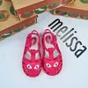 2025 Novos Sapatos Infantis Mei*Shameli*Sa Sapatos de Gelatina Baotou Recortados Sandálias de Desenho Animado Sapatos de Praia Cabeça de Gatinho