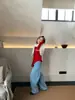 Hers Una Medida de Dulzura Otoño 2026 Jeans de Pierna Ancha de Cintura Alta Estilo Coreano para Mujer 80402