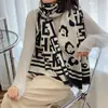 Nuevo Chal Grueso Cálido Estilo Coreano de Invierno Mezcla de Cachemir Bufanda con Letra Ff Bufanda de Letras de Doble Cara Dongdaemun